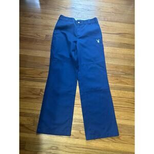 PacSun x Playboy Blue Ex-Boyfriend Work Pants Relaxed Fit Size 28